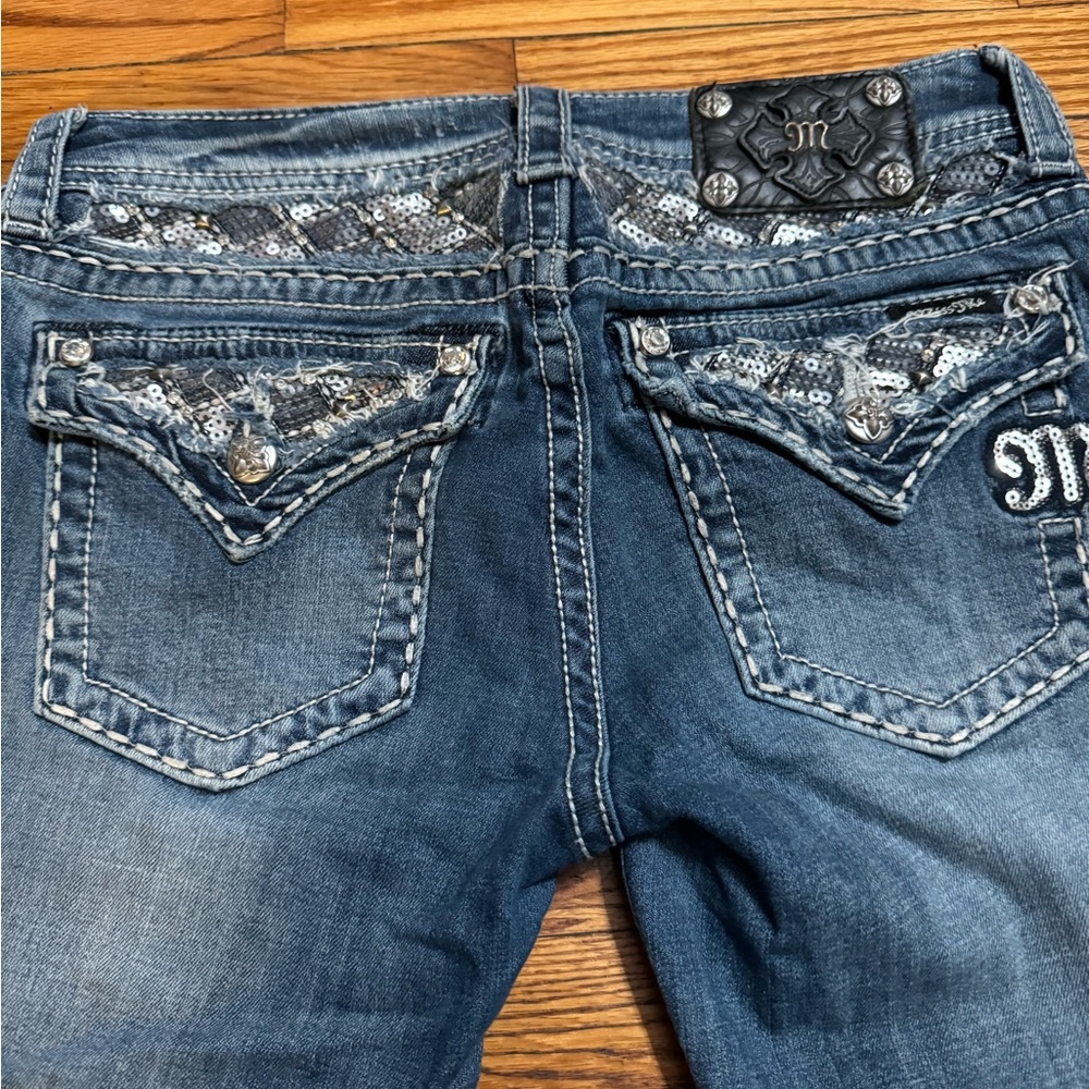 miss me Jean boot cut 29x35 sequin extra long length